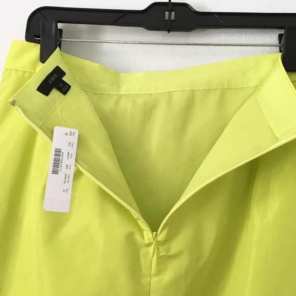 J. Crew 10 NWT Taffeta Rosette Pencil Skirt Lime - Picture 7 of 10